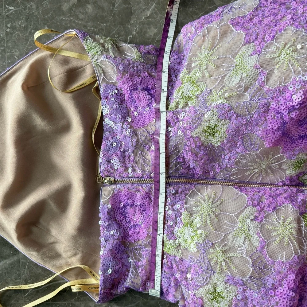 Bronx and Banco Purple Floral Halter Mini Dress